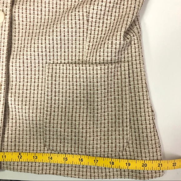 Emma James Tweed Lined Button Front Blazer Cream Size Medium - Picture 6 of 8